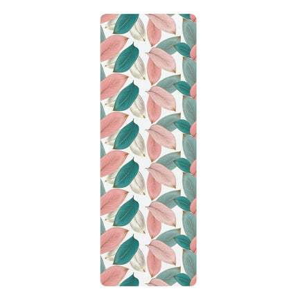 Elegant Botanical Microfiber Yoga Mat - Superior Grip for Maximum Comfort