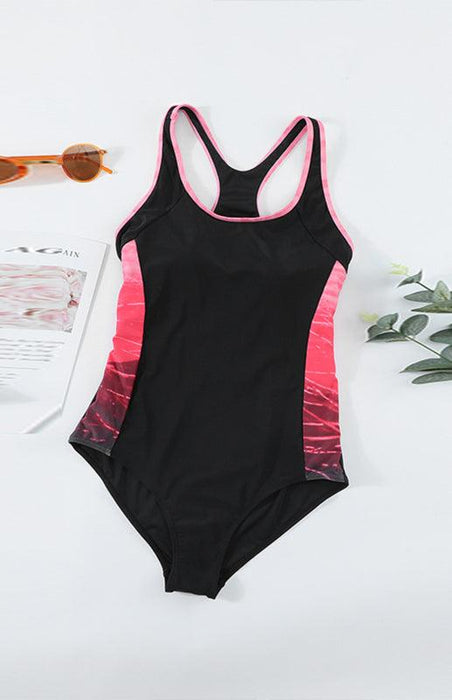 JakotoColor Block Racerback Cut-out One-piece Swimsuit with Vibrant Style