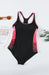 JakotoColor Block Racerback Cut-out One-piece Swimsuit with Vibrant Style