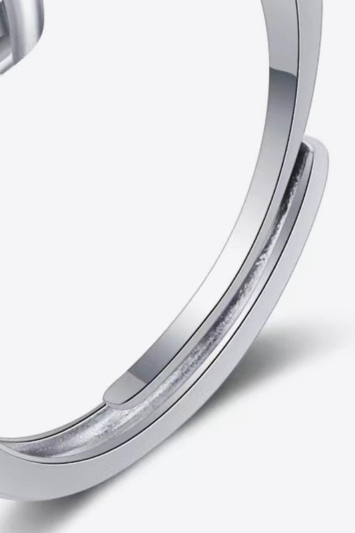 1.5 Carat Lab-Diamond Adjustable Sterling Silver Ring with Rhodium Plating