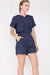 Elegant Short Sleeve Top and Shorts Set with Pockets