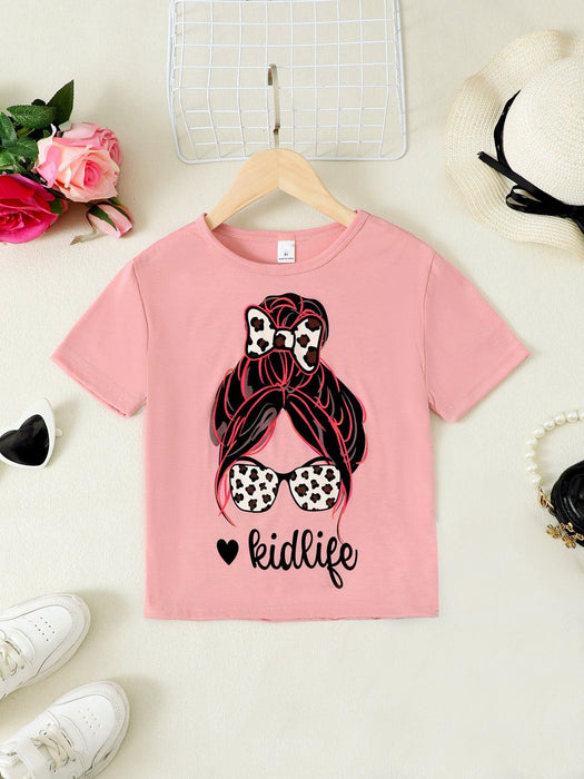 Casual Graphic Print Tee with Short Sleeves