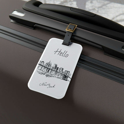 Elegant Customizable Acrylic Luggage Tag Duo with Premium Leather Straps