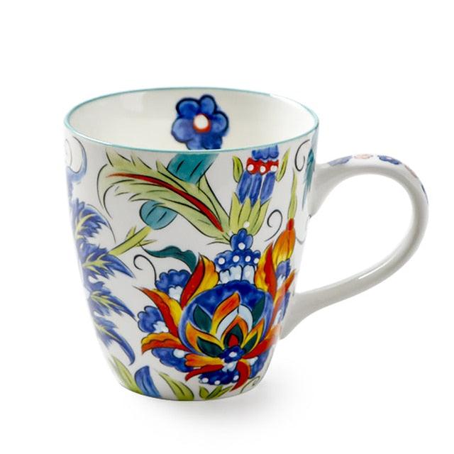 Cartoon Blossom Hand-Painted Ceramic Mug for Colorful Mornings
