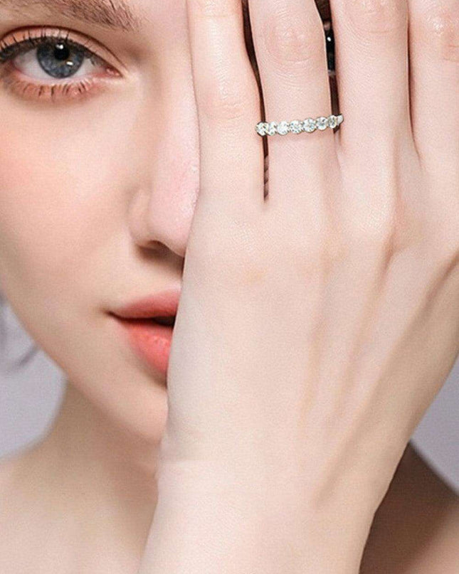 Platinum-Plated Sterling Silver Lab-Grown Diamond Ring – 0.7ct Sparkle