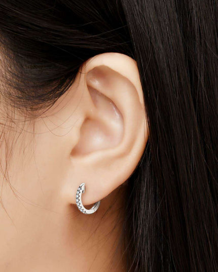 Moissanite Chic Huggie Earrings in Sterling Silver - Effortless Sophistication