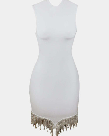 Radiant Rhinestone Tassel Cocktail Dress