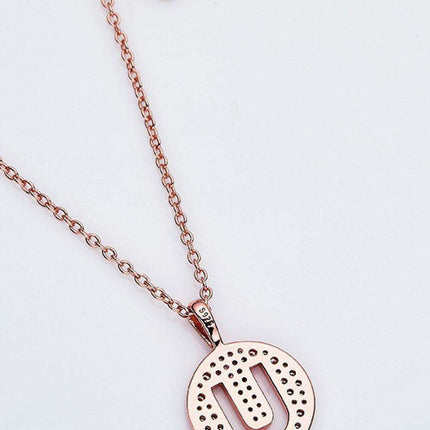 Timeless Glamour: Rose Gold Plated Sterling Silver Lab-Grown Diamond Pendant Necklace