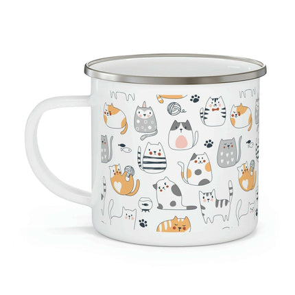 Pet Adventure Enamel Camping Mug for Outdoor Enthusiasts