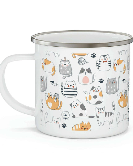 Pet Adventure Enamel Camping Mug for Outdoor Enthusiasts