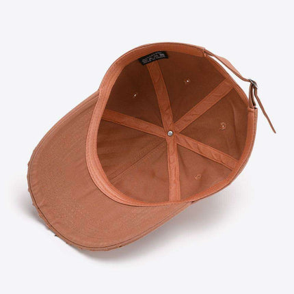 Retro Distressed Cotton Baseball Cap with Customizable Strap - Elevate Your Style