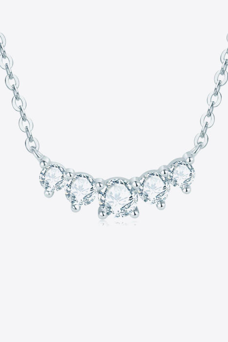 Moissanite Brilliance: Sterling Silver Necklace with Sparkling Lab-Diamond