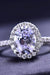 Glamorous Sterling Silver Ring with Moissanite and Zircon - Modern Elegance
