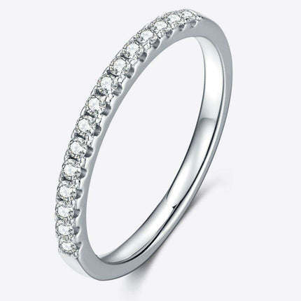 Radiant Moissanite and Platinum Ring: A Sterling Silver Masterpiece of Timeless Elegance