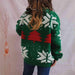 Festive Snowflake Sweater with Round Neck and Long Sleeves