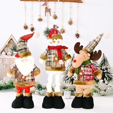 Festive Christmas Adjustable Height Doll Trio