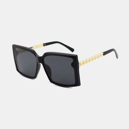 Trendy Square Sunglasses with Durable Hybrid Temples for Ultimate UV Protection