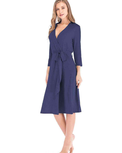 Elegant Sheer Front-Tie Nightgown