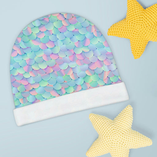 Enchanting Infant Beanie adorned with Magical Mermaid Scales