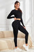 Ruched Round Neck Top and Active Leggings Matching Set