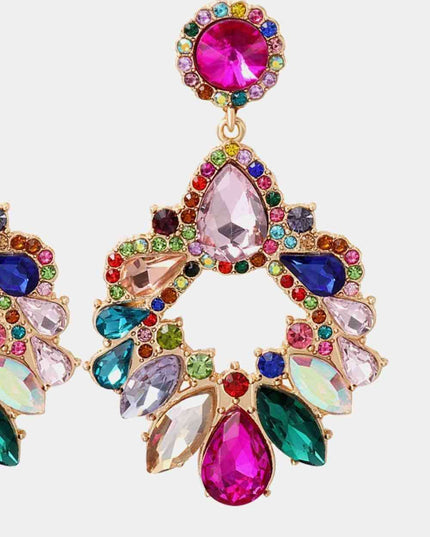 Elegant Glass Stone Drop Earrings for Timeless Style