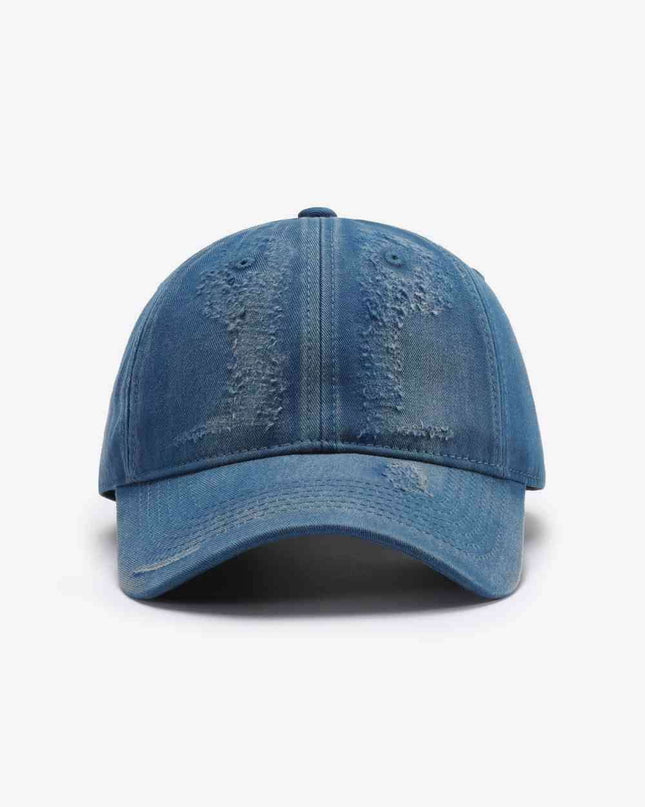 Trendy Distressed Cotton Adjustable Baseball Cap for Urban Style