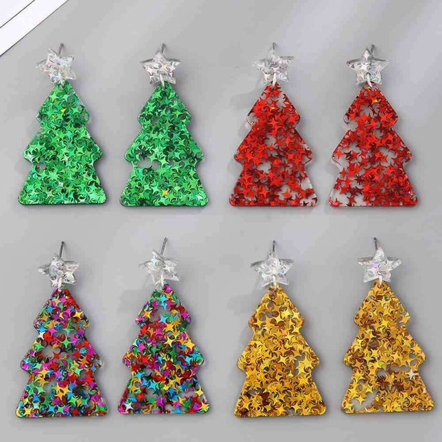 Delightful Festive Acrylic Christmas Tree Earrings for a Joyful Celebration