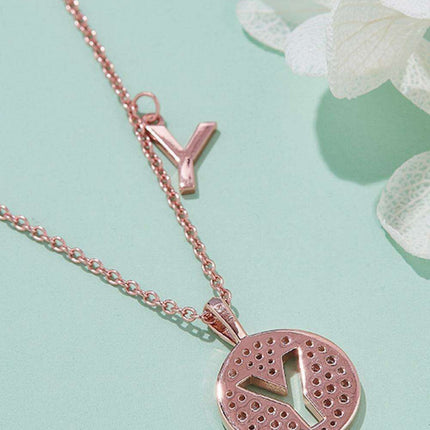 Timeless Glamour: Rose Gold Plated Sterling Silver Lab-Grown Diamond Pendant Necklace