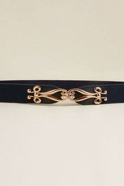 Elegant Versatile Elastic Belt with Stylish Alloy Buckle for Fashion-Forward Looks