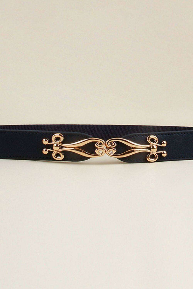 Elegant Versatile Elastic Belt with Stylish Alloy Buckle for Fashion-Forward Looks