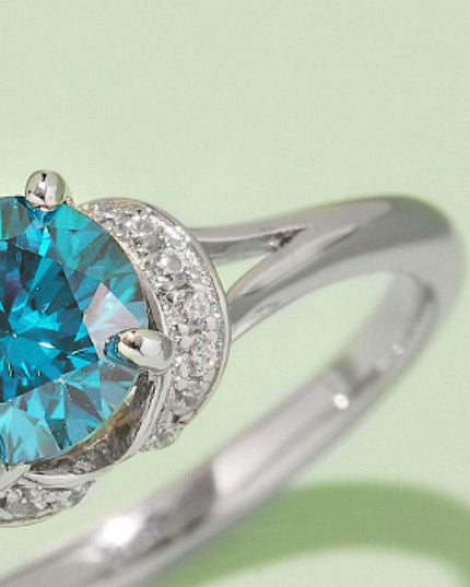 Elegant Multicolored Lab-Grown Diamond Ring in Sterling Silver