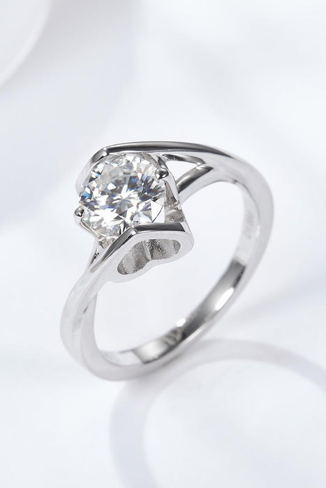 1 Carat Moissanite Sterling Silver Ring with Sleek and Timeless Style