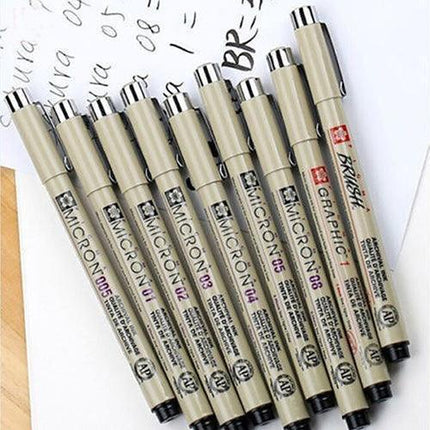 Micron Fine Liner and Brush Pen Collection - 9 Essential Tools for Artists and Professionals