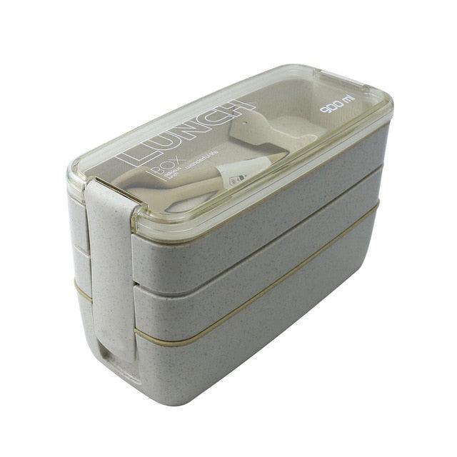 3-Tier Reusable Bento Box Lunch Container Set with Matching Carry Bag