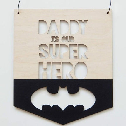 Nordic-Inspired Hollow Wood Letter Wall Decor with Rustic Rope Hanger