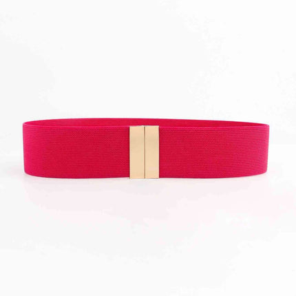 Chic Elastic Belt with Sleek Alloy Buckle - A Stylish Addition for Any Ensemble