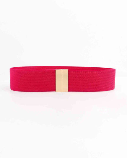 Chic Elastic Belt with Sleek Alloy Buckle - A Stylish Addition for Any Ensemble
