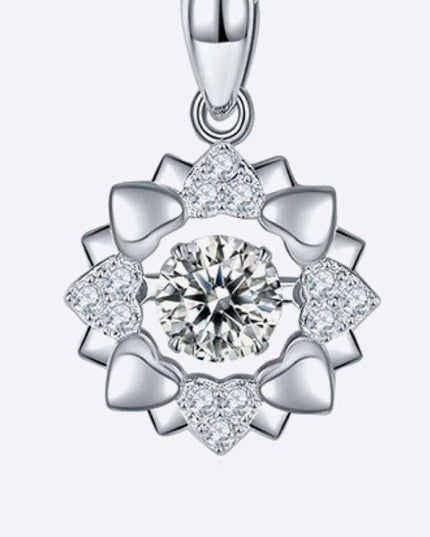 Floral Elegance Moissanite Pendant with Stunning Zircon Accents