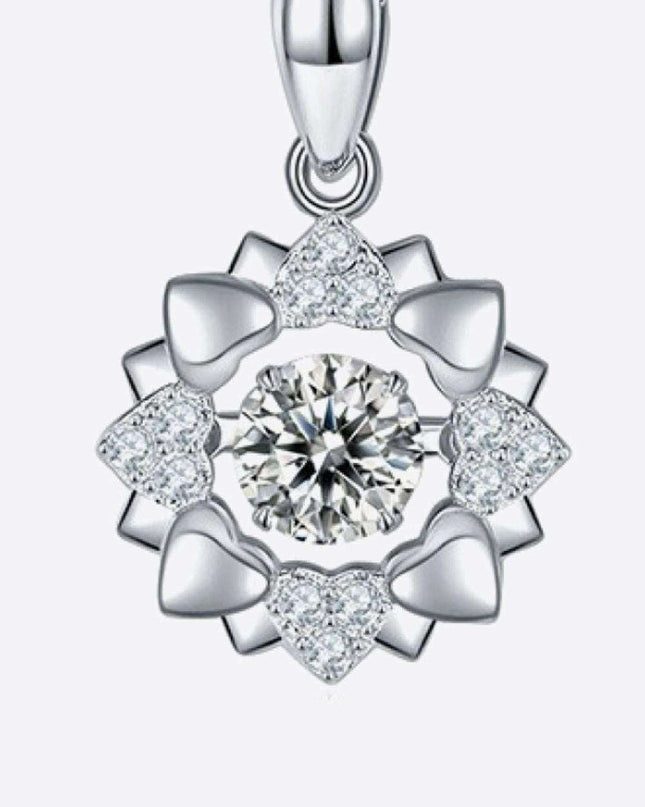 Floral Elegance Moissanite Pendant with Stunning Zircon Accents