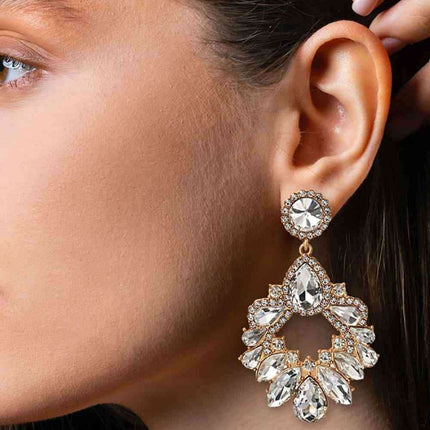 Elegant Glass Stone Drop Earrings for Timeless Style