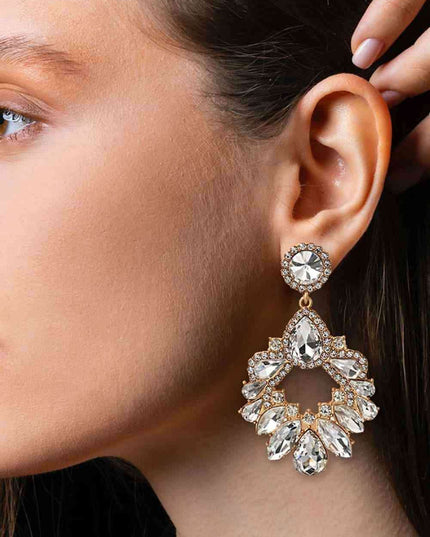 Elegant Glass Stone Drop Earrings for Timeless Style