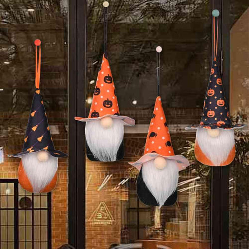 Spooky Duo Halloween Gnome Hanging Decorations with Varied Features