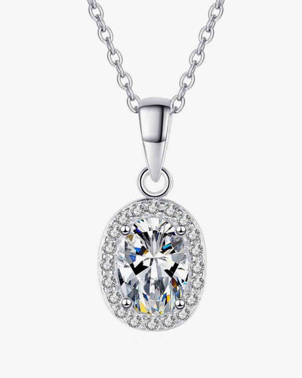 Elegance Redefined: 1 Carat Lab-Diamond Pendant Necklace with Zircon Accents in Sterling Silver