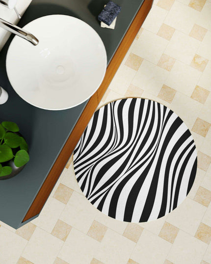 Customizable Elite Illusion Abstract Bath Mat - Chic Bathroom Decor by Maison d'Elite