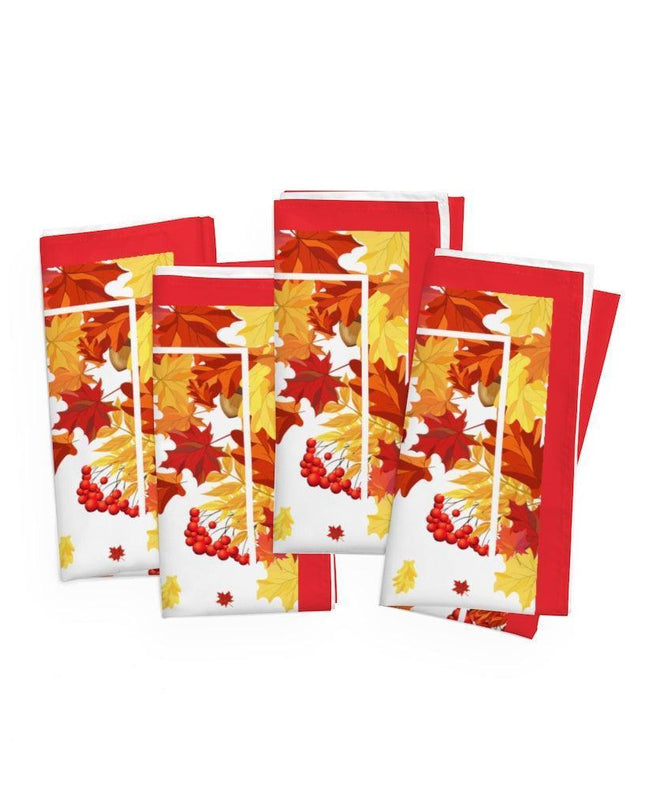 Autumn Elegance Microfiber Dining Napkins - Set of 4, 19"x19"
