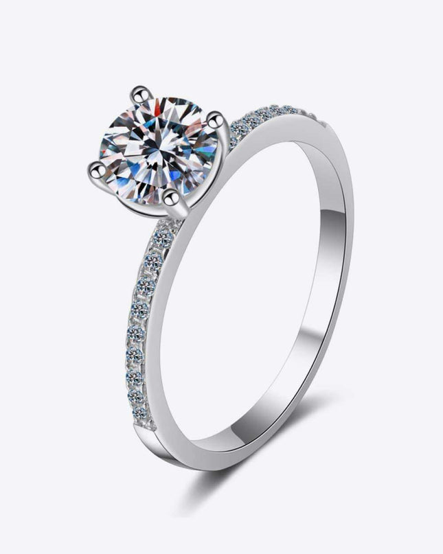 Radiant Elegance: 1 Carat Lab-Created Diamond Ring with Zircon Accents
