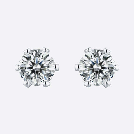 Radiant Moissanite Silver Earrings - Effortless Elegance