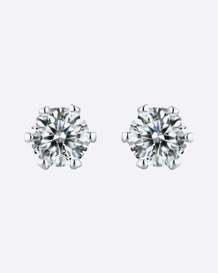 Radiant Moissanite Silver Earrings - Effortless Elegance