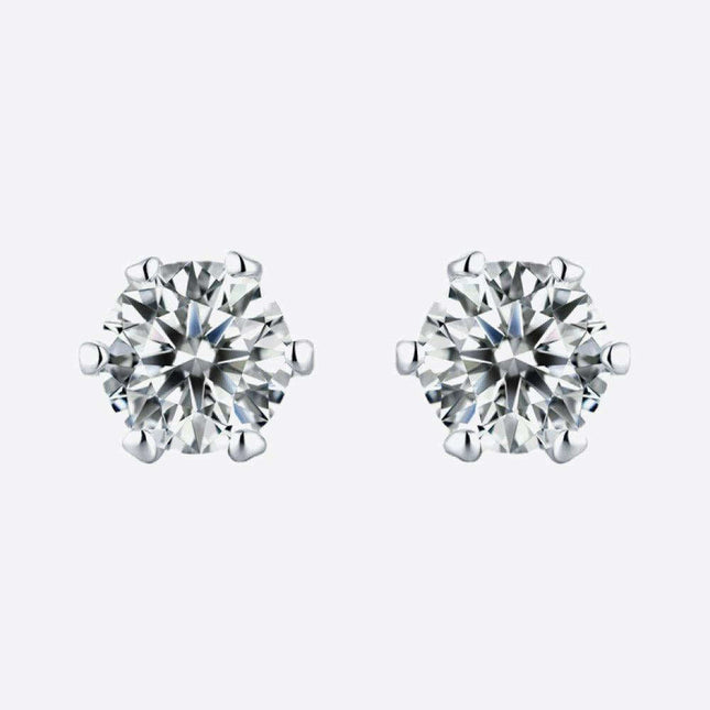 Radiant Moissanite Silver Earrings - Effortless Elegance