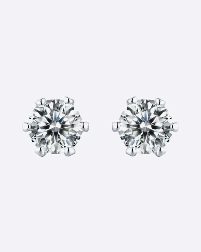 Radiant Moissanite Silver Earrings - Effortless Elegance